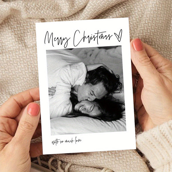 Personalized Photo Card, Christmas Greeting Card with Your Photo, Premium Cardstock and Envelope