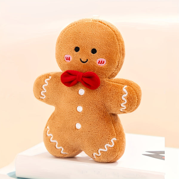 Gingerbread Man Plush, Soft Stuffed Christmas Doll, Lightweight Holiday Decor and Gift
