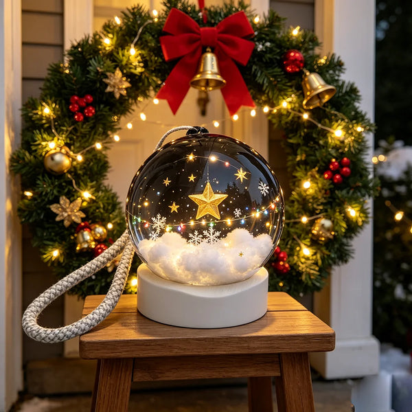 Personalized Christmas Video Globe, 3D Crystal Ball That Plays Your Own Videos, Rechargeable