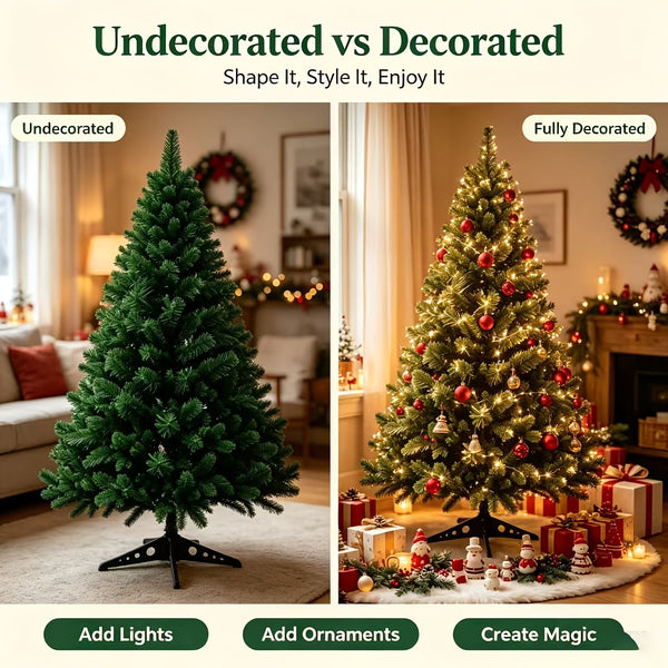 4 ft Christmas Tree, 47.8 in Artificial Unlit Green Pine, Indoor Holiday Decor