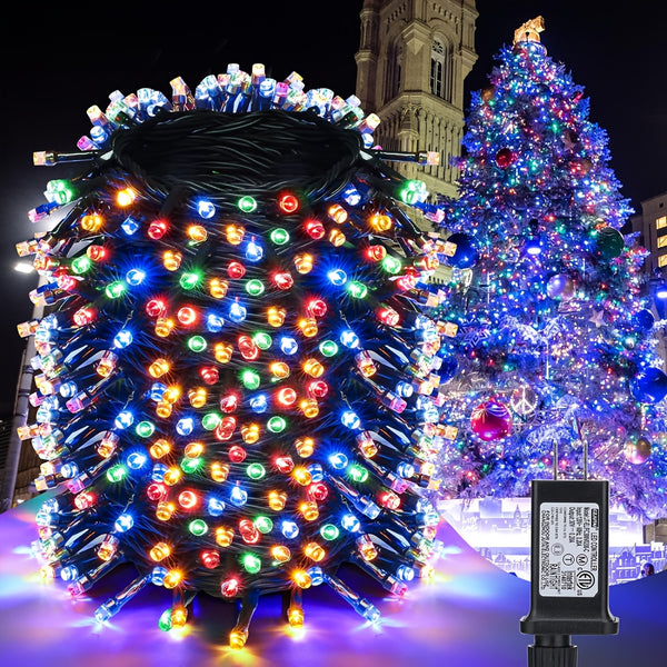 String of Christmas Lights, 181 ft 500 LED Christmas String Lights, 8 Modes, Indoor & Outdoor
