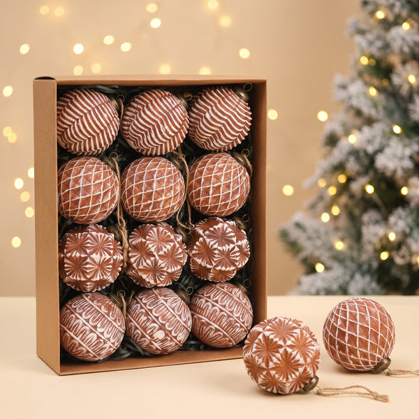 Christmas Tree Decorations, 12 Vintage Gingerbread Ornaments, Retro Hanging Xmas Tree Decor