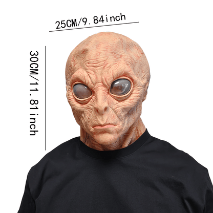 Flesh-tone alien mask with red veining in the latex