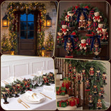 Christmas Tree Decorations, 36 Wooden Teddy Bear Ornaments, 3.94" Tartan Plaid Rustic Decor