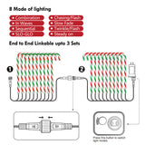 Outdoor Candy Cane Lights, Christmas Pathway 10 Pack, 30 in Tall, 25 ft, IPX4