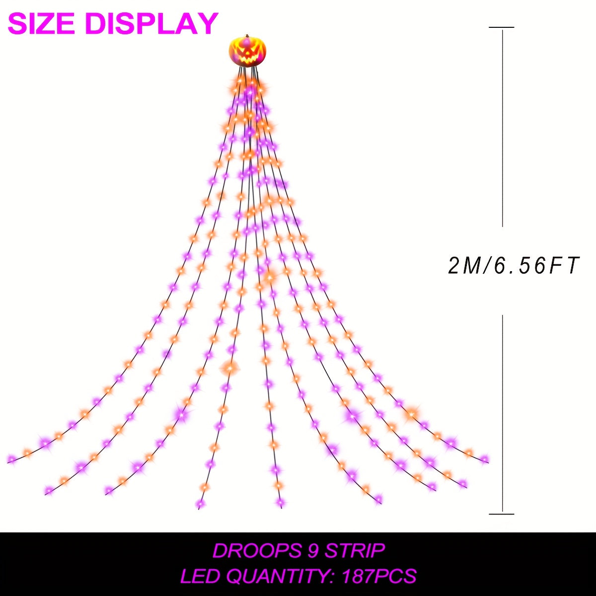 Push-button control on solar pumpkin string lights