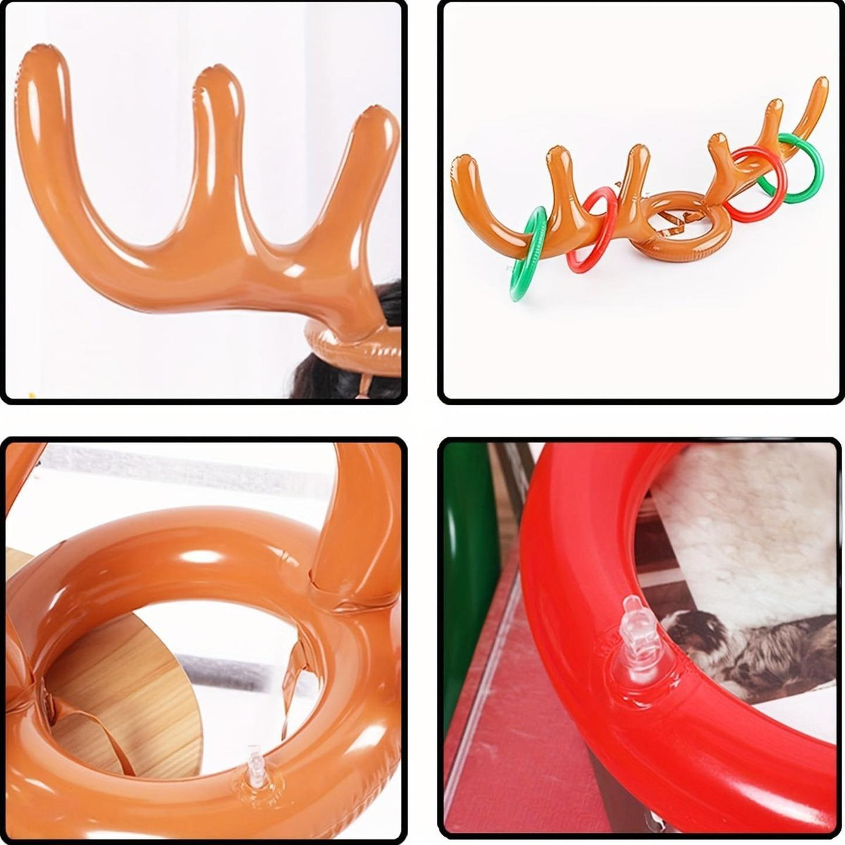 Antler ring toss game set up outdoors on grass