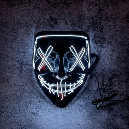 Glowing Halloween face mask, battery operated