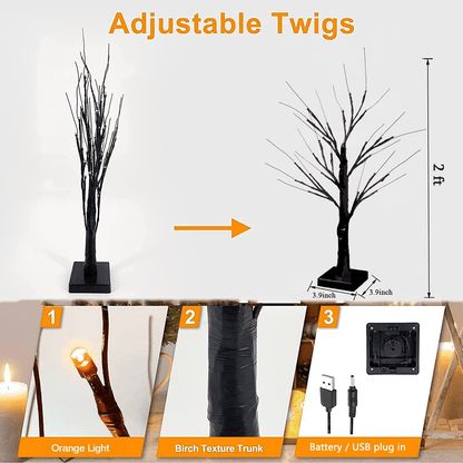 Halloween Desktop Tree Light - LED Tabletop Décor Set