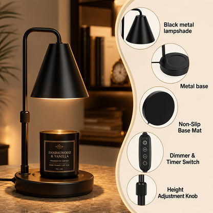 Candle warmer lamp melting a scented wax cube
