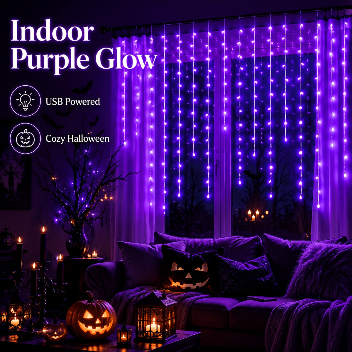 IPX4 water-resistant tag on icicle lights