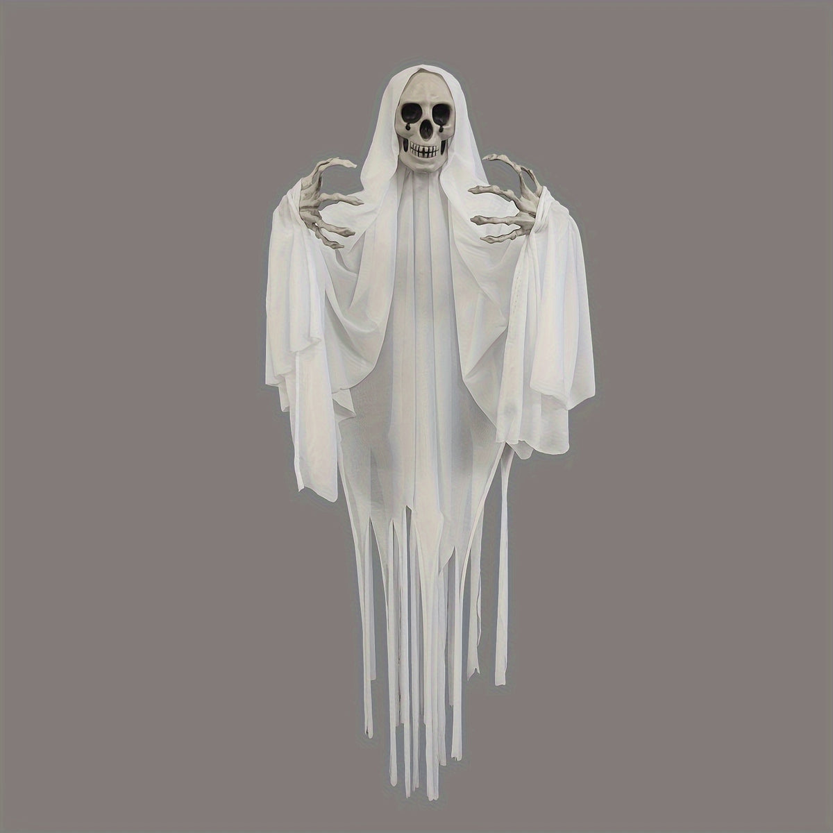 Hanging ghost shown in profile with the draped tail hanging loose