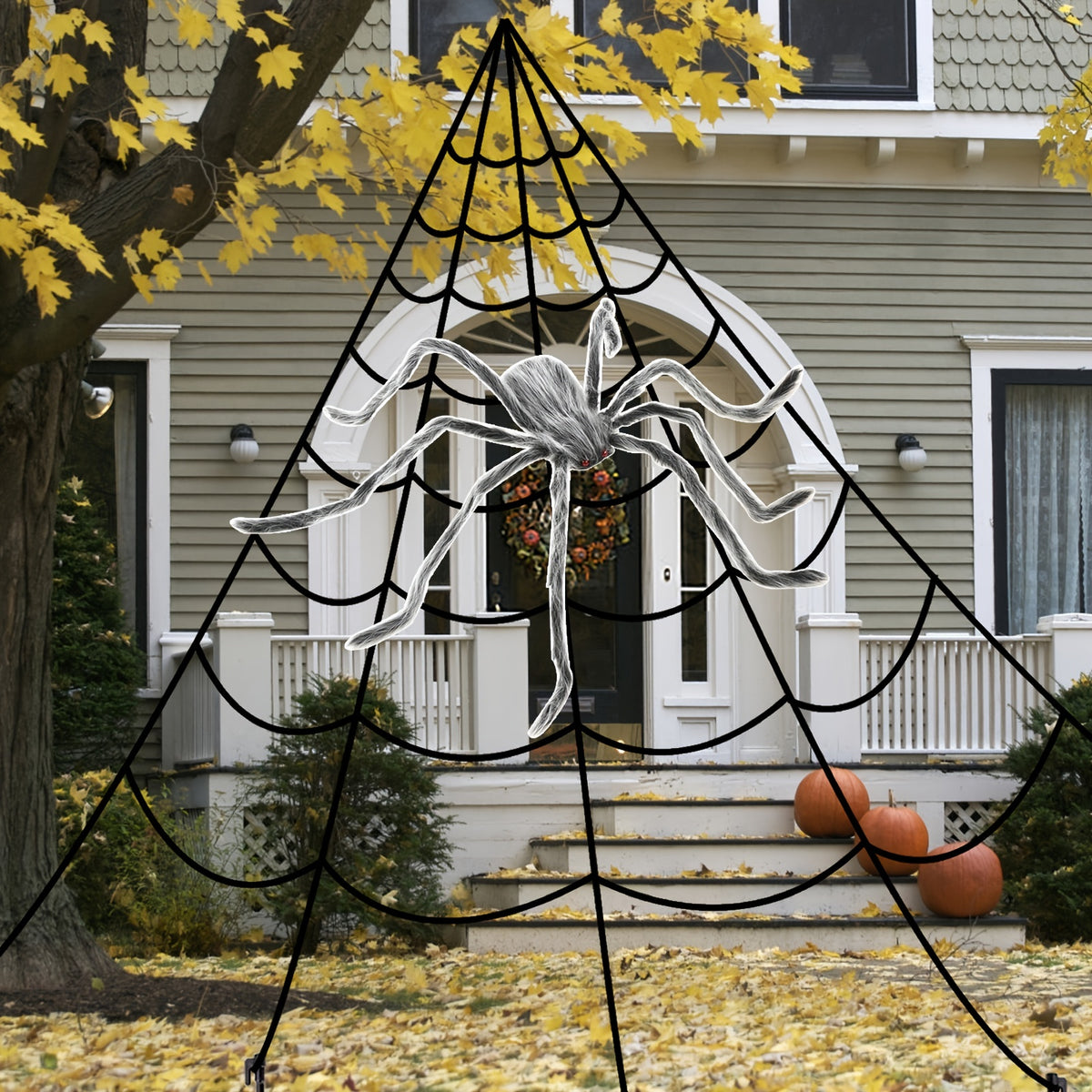 Giant Halloween Spider Web Decoration - Outdoor Yard & Porch Decor