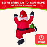 Christmas Inflatables, 6 ft Hanging Climbing Santa with Built-In LED, Indoor & Outdoor Decor