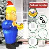 Christmas Inflatable Uncle Sam, 7.2 ft LED Lighted Outdoor Yard Decoration for Lawn & Garden