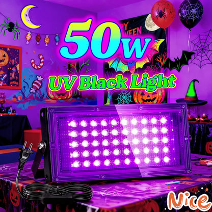 UV Black Light Flood Light - Halloween Glow Party Lighting