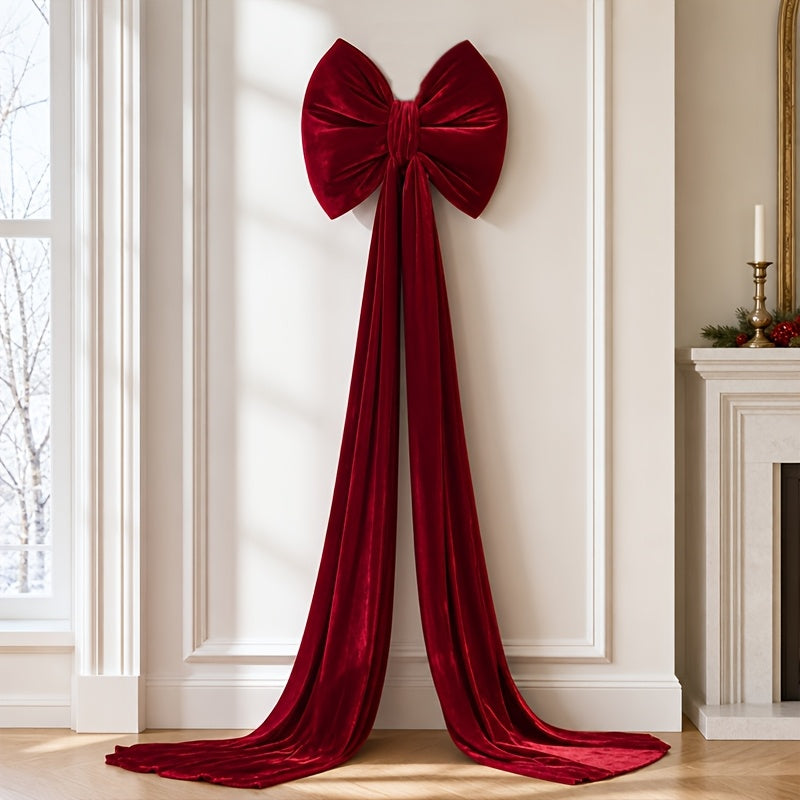 Burgundy bow shown at full spread