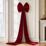 Burgundy bow shown at full spread