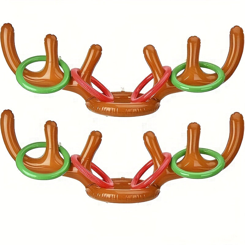 Throwing ring resting on an inflatable antler tine
