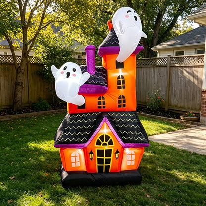 Ghost castle inflatable glowing from internal LEDs