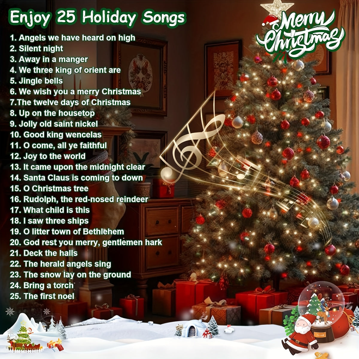 Musical Christmas tree lights with 100 clear mini bulbs