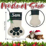 Plaid Christmas candy bag with custom name