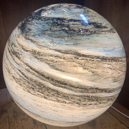 Mikazuki Glass Moon Lamp, Decorative LED Night Light, Bedside & Living Room, M & L