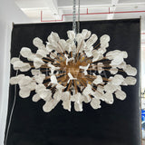 Fiora Floral Chandelier, Ceramic Flower Petals, Iron Frame, Dimmable, Handcrafted in Italy