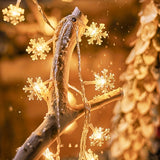 Christmas Snowflake Lights, LED String, 3 Lengths, Battery Powered