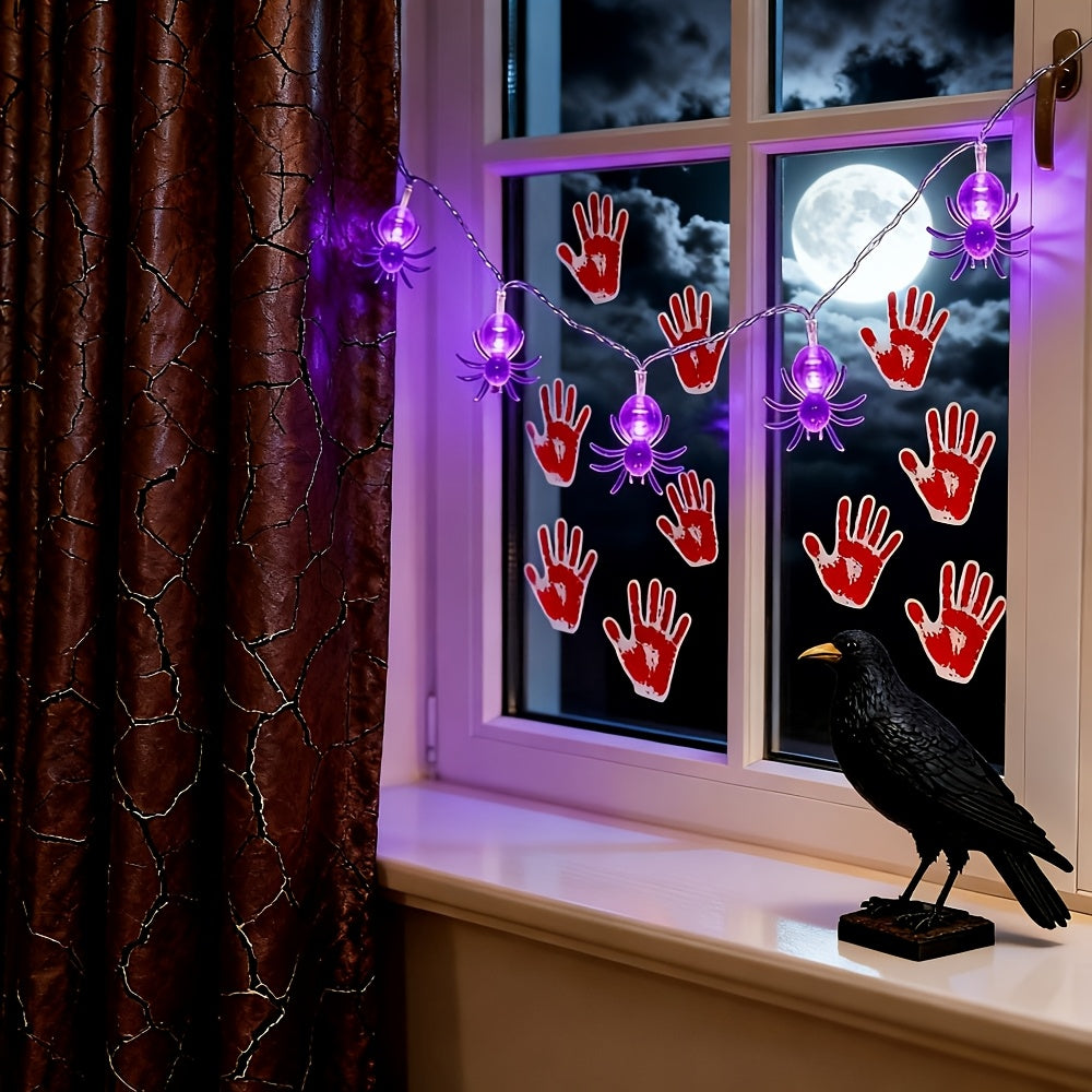 Close-up of the purple spider Halloween LED light body