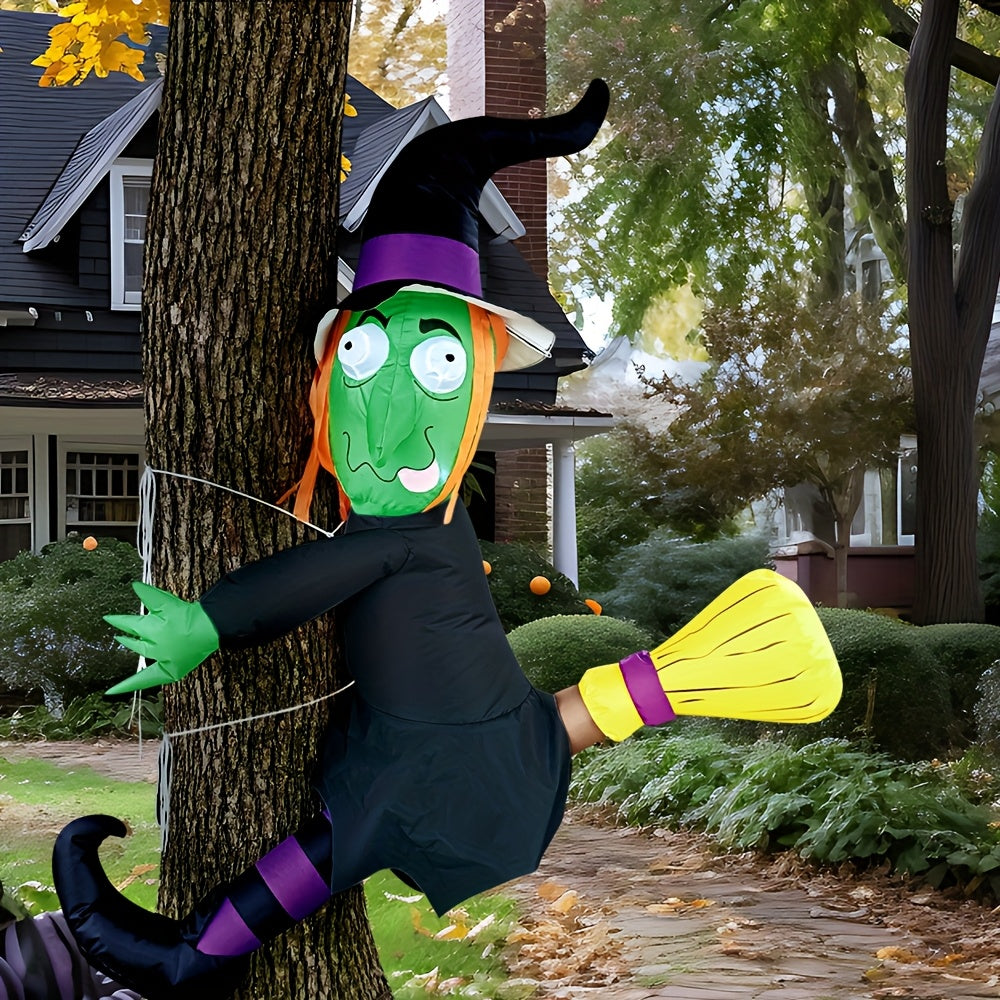 Small inflatable Halloween witch suitable for yards, porches and parties