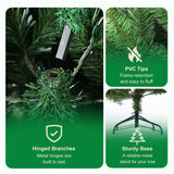 7 ft or 8 ft artificial Christmas tree on a collapsible base