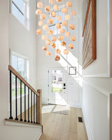 Tavira Chandeliers for Dining Room, Round Alabaster Chandelier, Adjustable Airplane Cable