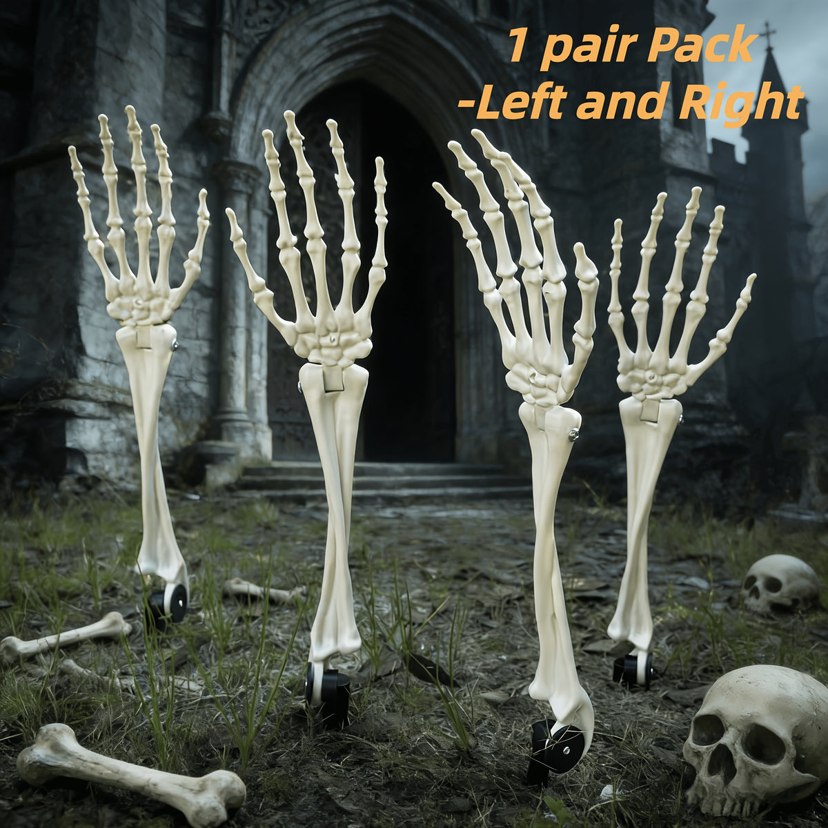 Halloween Skeleton Hand Decorations, Pair - Yard & Garden Ground Decor