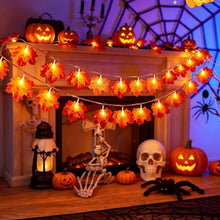 Halloween Maple Leaf LED Light String - Fall Outdoor Garden Lighting