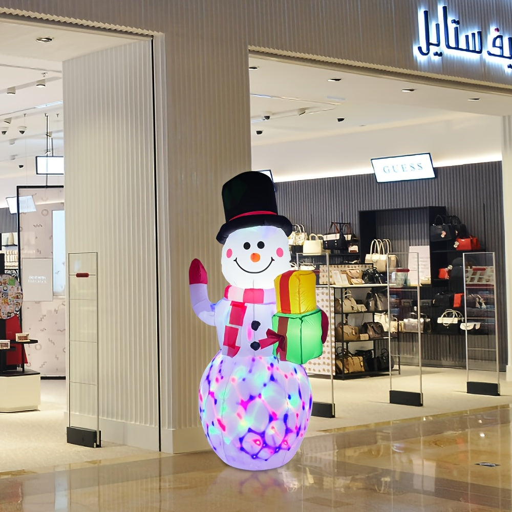 Rotating LED snowman inflatable for the front yard