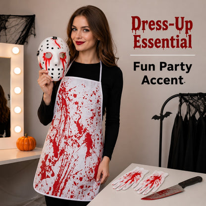 Horror costume set worn over dark clothing