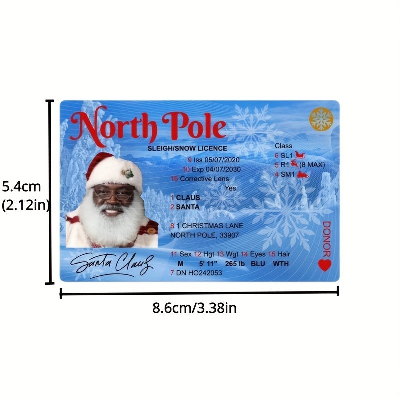 Christmas novelty license made out to Santa Claus