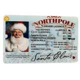 Novelty Santa drivers license for a Christmas Eve box
