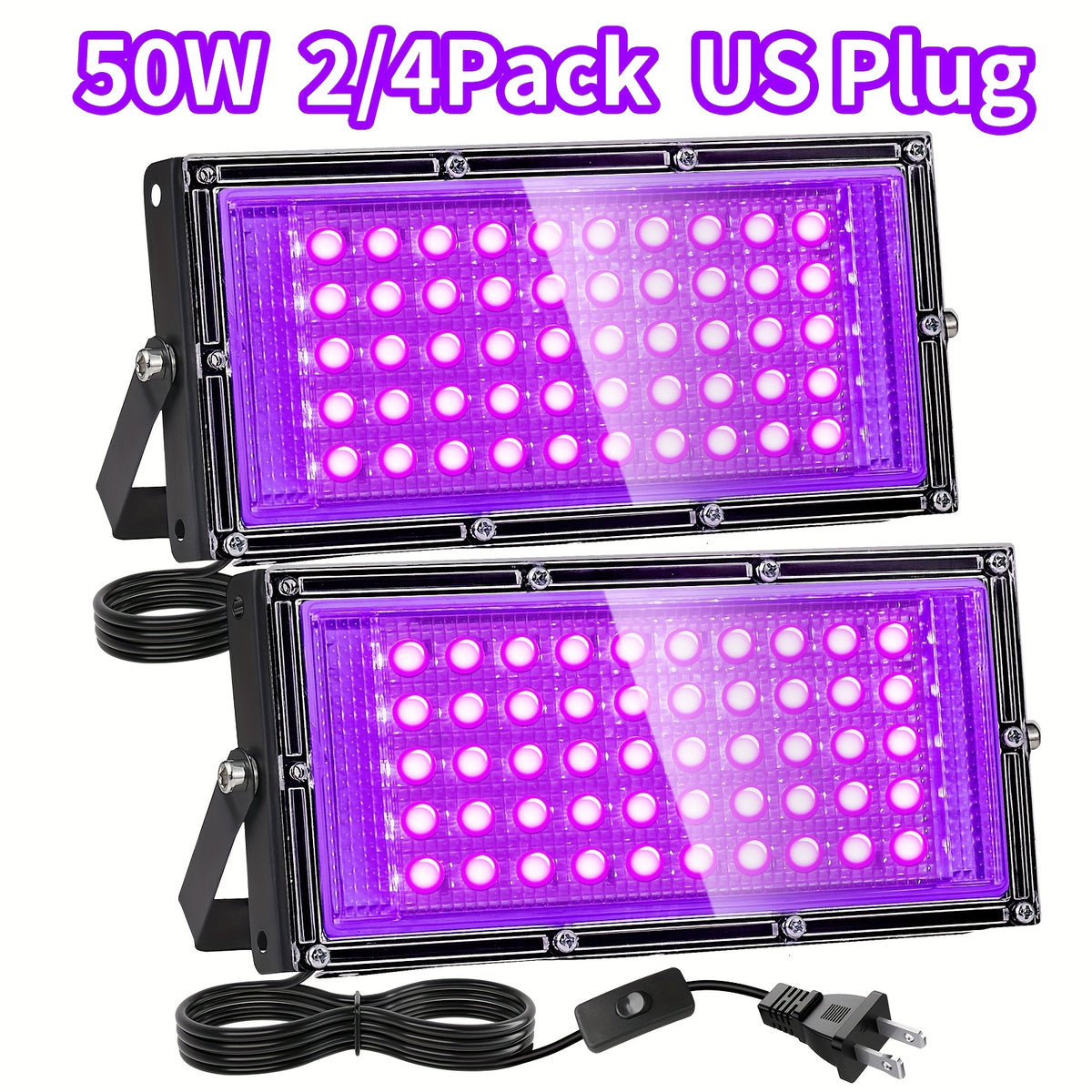 UV Black Light Flood Light - Halloween Glow Party Lighting