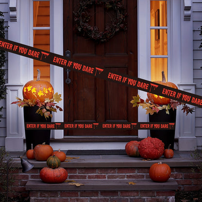 Halloween Caution Tape, 4.88M Plastic Warning Tape, 2-Pack