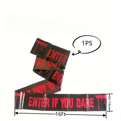 Halloween Caution Tape, 4.88M Plastic Warning Tape, 2-Pack
