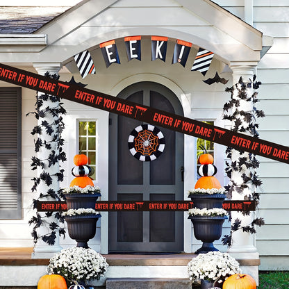 Halloween Caution Tape, 4.88M Plastic Warning Tape, 2-Pack