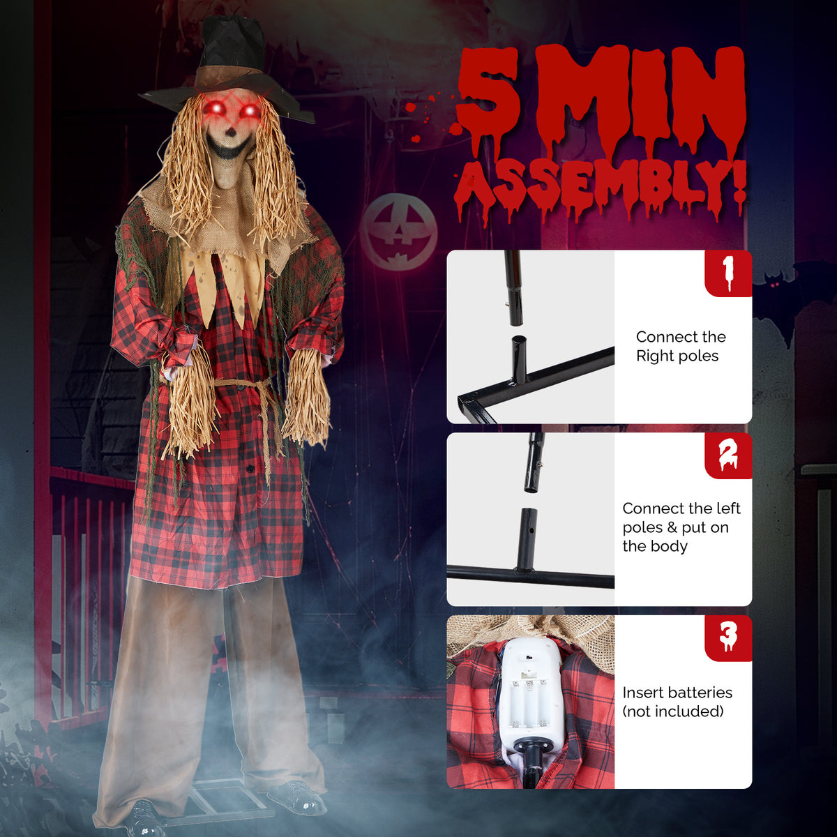 Battery compartment for the animatronic scarecrow's sound sensor