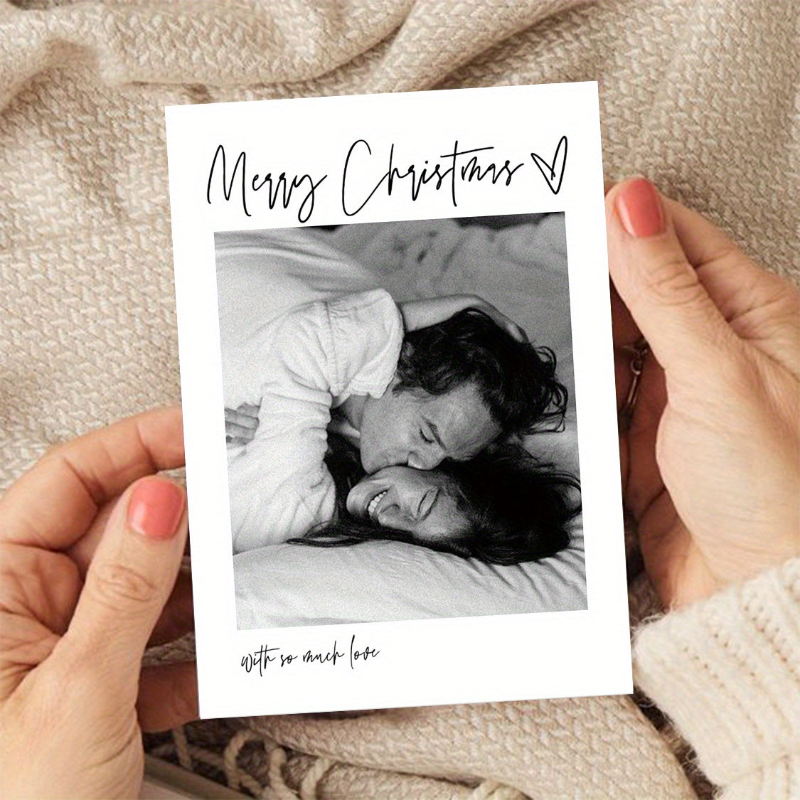 Personalized Christmas photo greeting card with envelope
