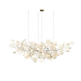 Kaori Leaf Chandelier, Ginkgo Leaf Design, 7 Sizes, Gold, Nickel, Black or White Finish