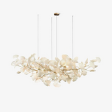 Kaori Leaf Chandelier, Ginkgo Leaf Design, 7 Sizes, Gold, Nickel, Black or White Finish
