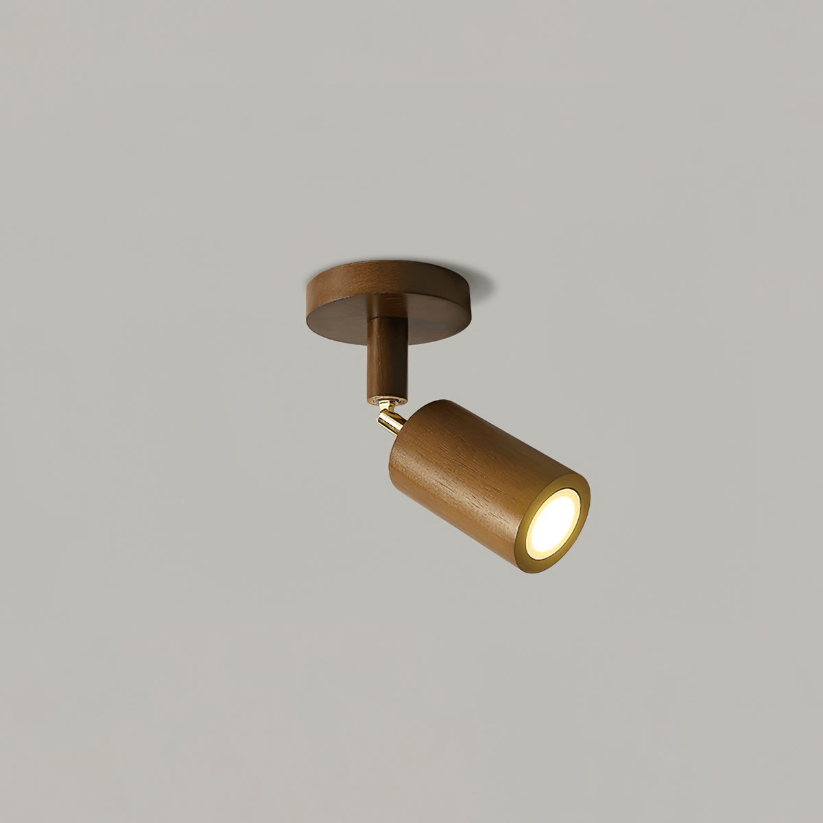 Eskil Spotlight Light, Natural Wood Beam Fixture, 1 to 5 Heads, Warm Light, Dimmable Option