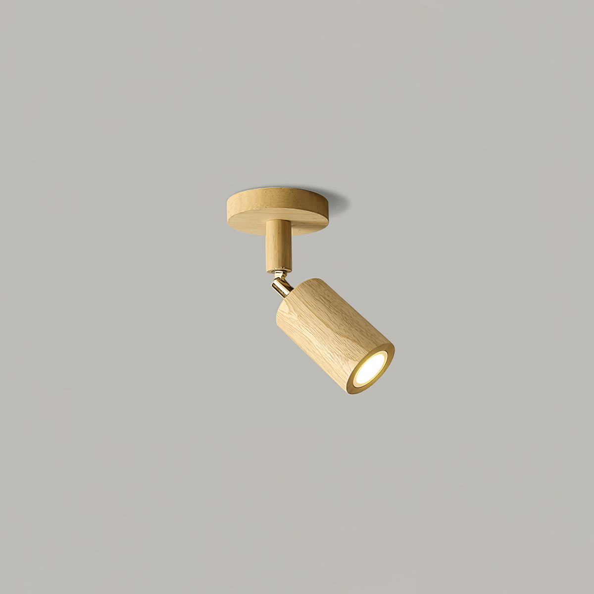 Eskil Spotlight Light, Natural Wood Beam Fixture, 1 to 5 Heads, Warm Light, Dimmable Option