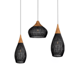 Rattan Pendant Light, Woven Braided Hanging Lamp for Kitchen Island, Dining Room, 10 Sizes